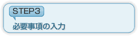 ステップ3 必要事項の入力